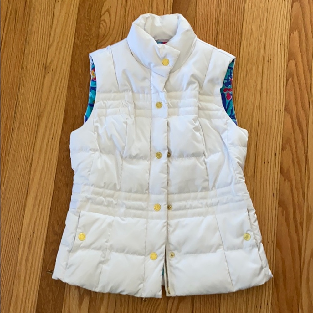Lilly Pulitzer White Puffer Vest